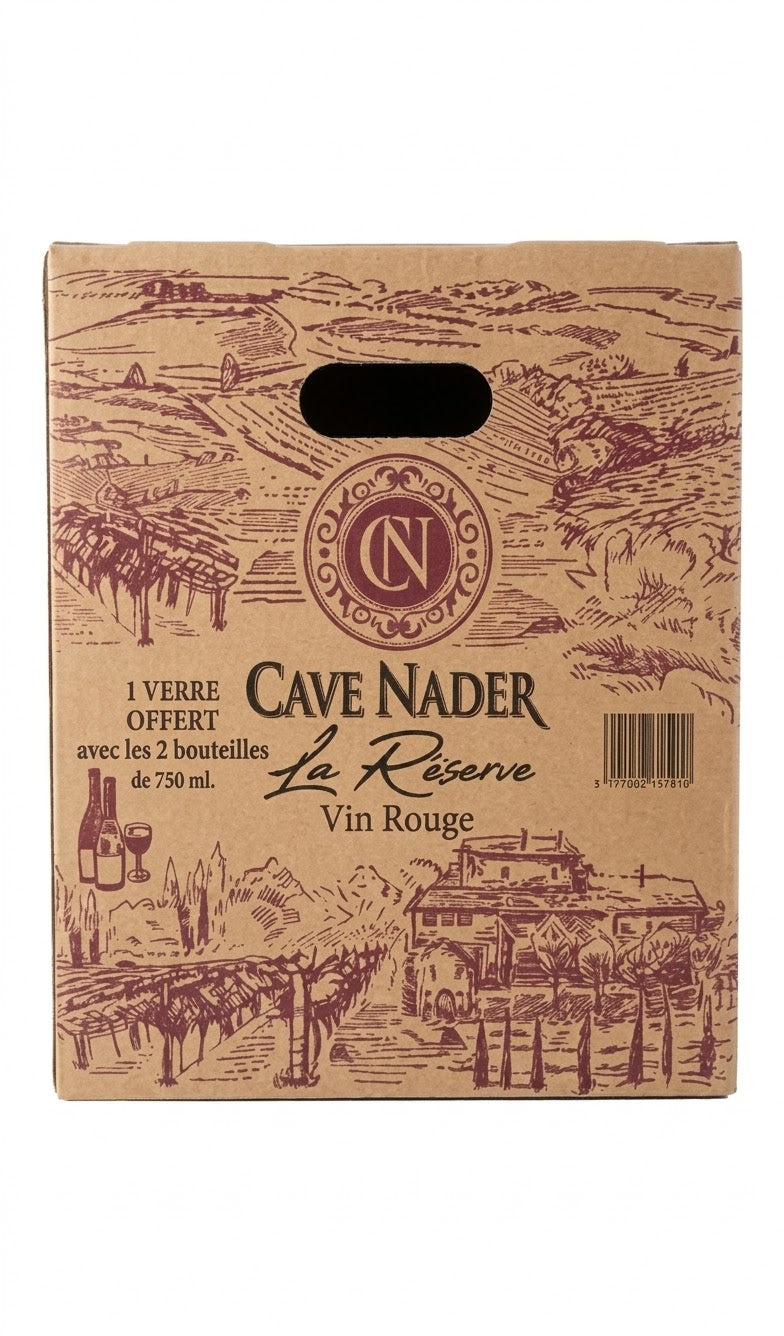 CAVE NADER LA RESERVE +2 BOTTLE WITH GLASS FREE