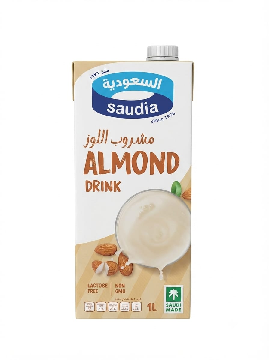 SAUDIA MILK ALMOND FLAVORED 1L×6