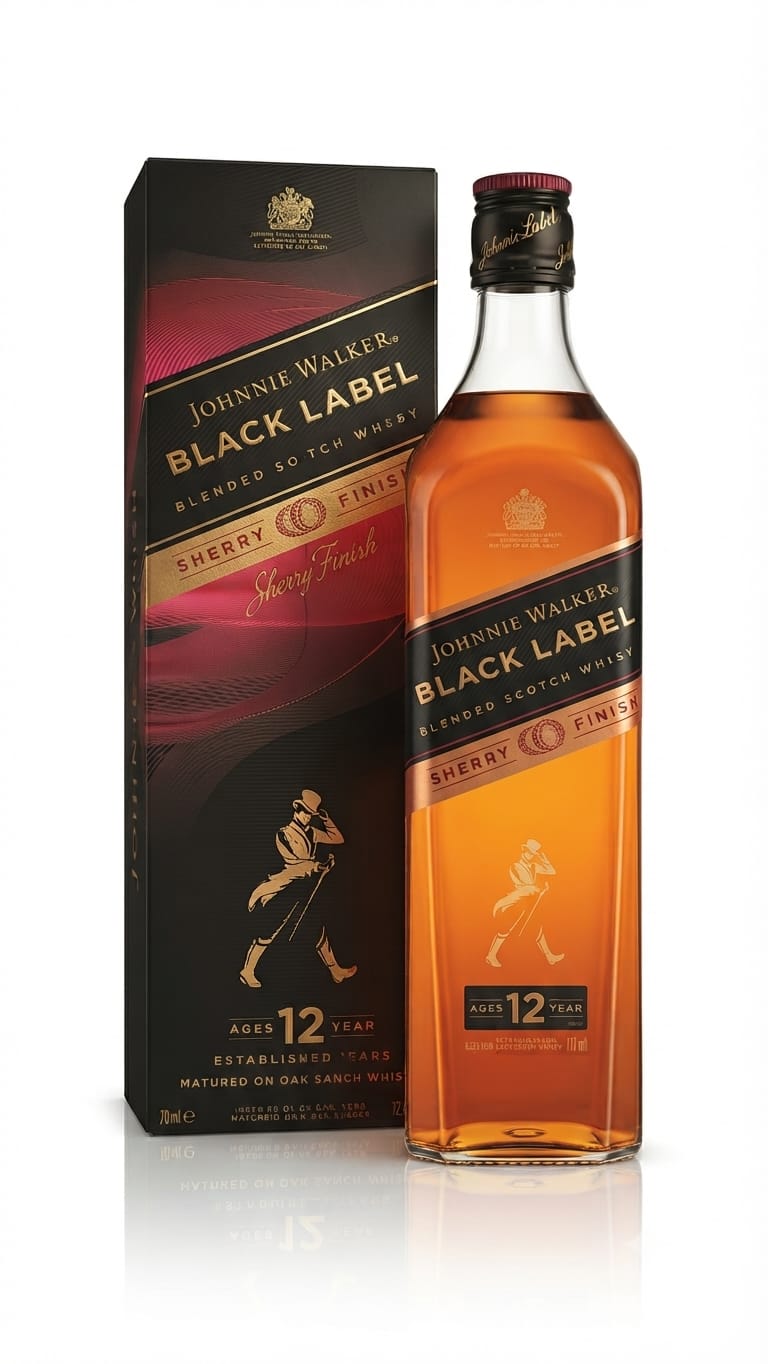 JOHNNIE WALKER BLACK LABEL SHERRY 12 YEARS 750ML