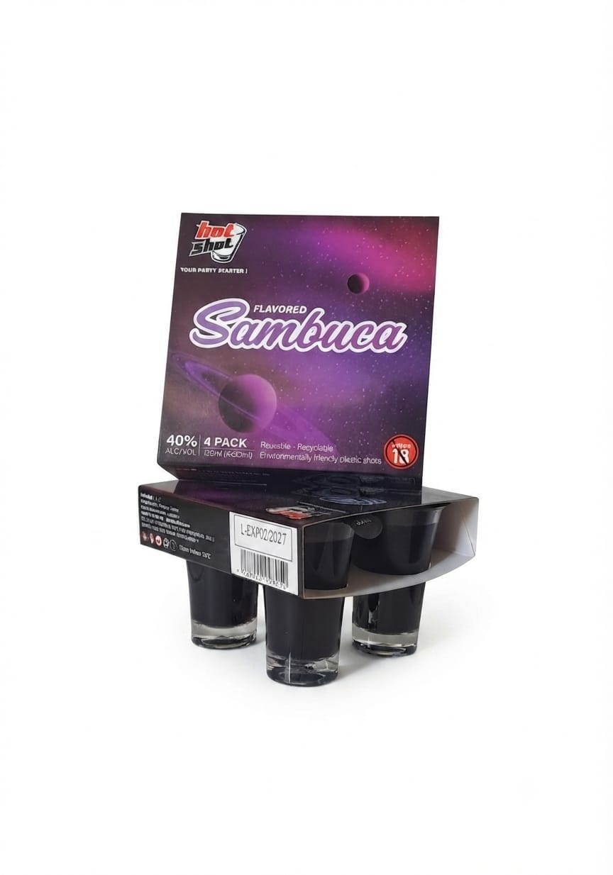 HOT SHOT SAMBOUCA 30ML × 4PACK