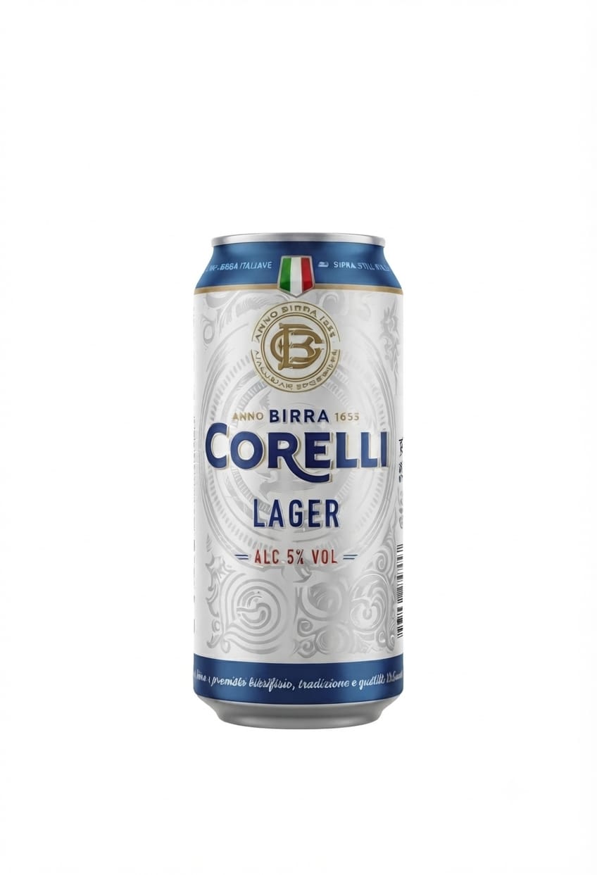 CORELLI BEER LAGER   5% ALC 500ML