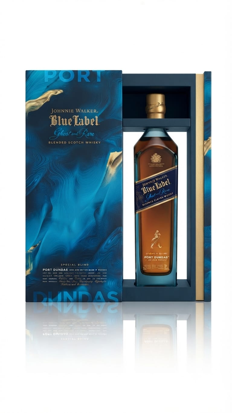 JOHNNIE WALKER BLUE LABEL GHOSTA AND RARE SCOTCH WHISKY 700ML