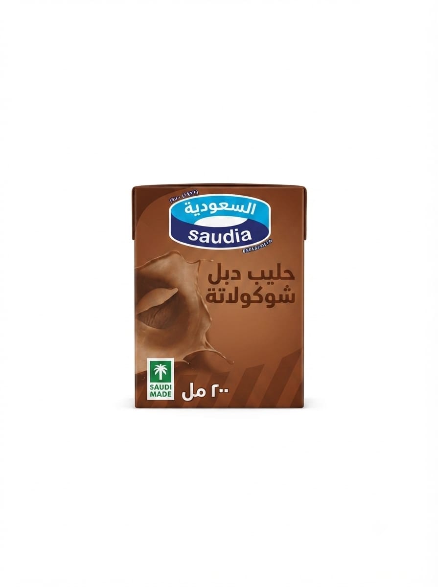 SAUDIA MILK WITH DOUBLE CHOCOLATE FLAVORED 200ML×18