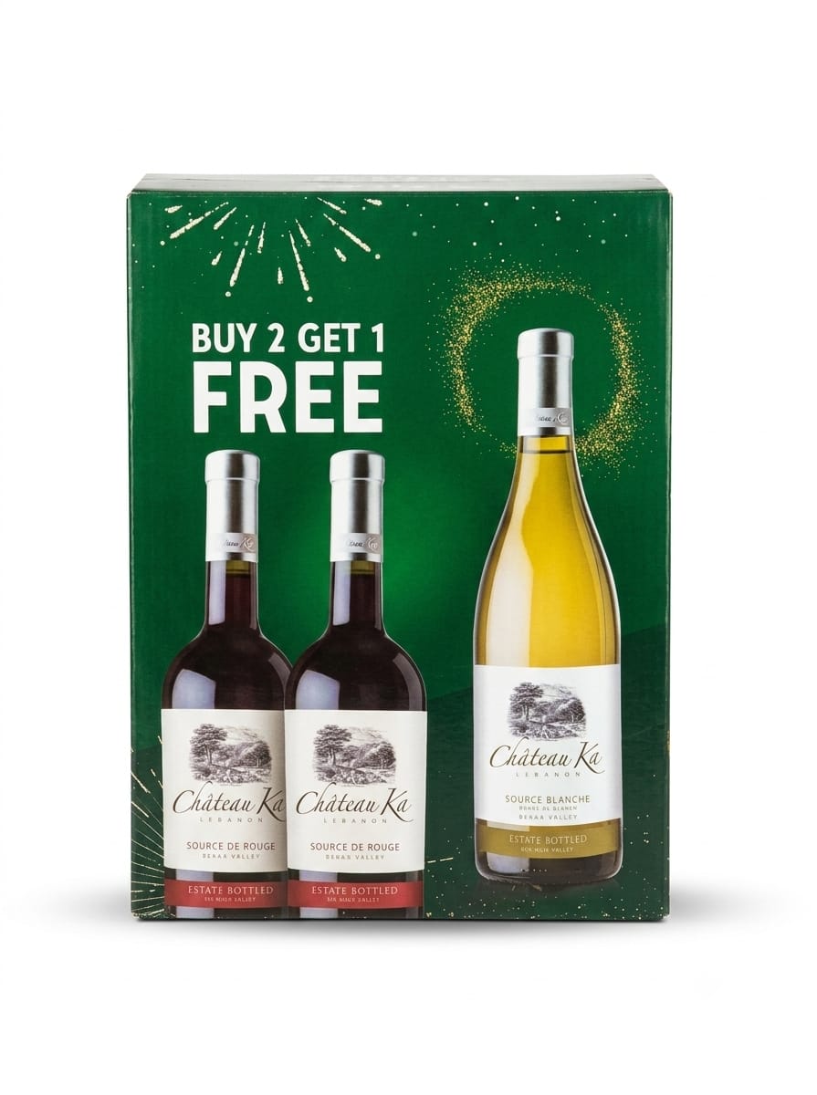 CHATEAU KA wine 2 red + 1 white free 750ml