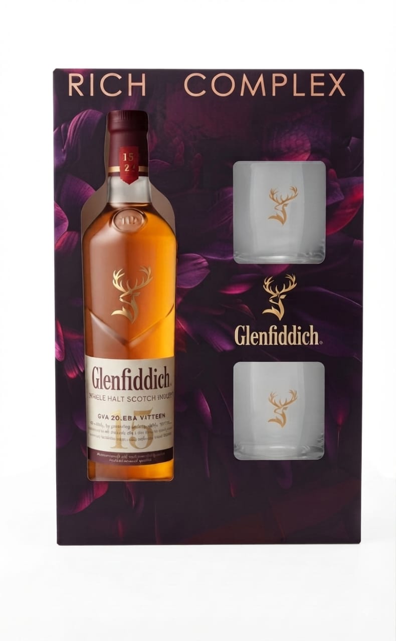 GLENFIDDICH  15 YEARS + 2 GLASSES