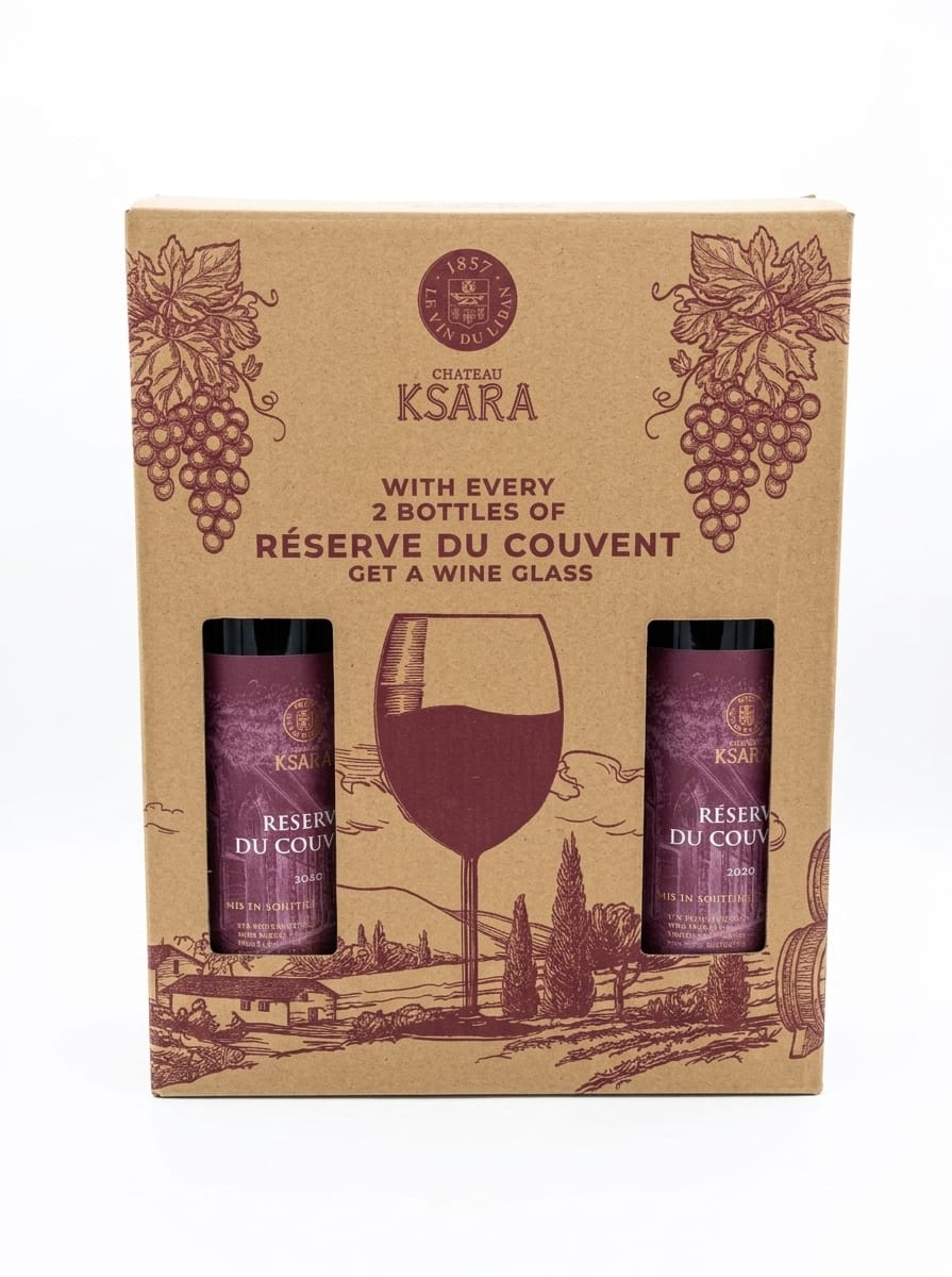 CHATEAU KSARA  WITH EVERY 2 BOTTLE 750ML GET A WINE GLASS
